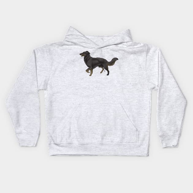 Dog - Silken Windhound - Black Kids Hoodie by Jen's Dogs Custom Gifts and Designs